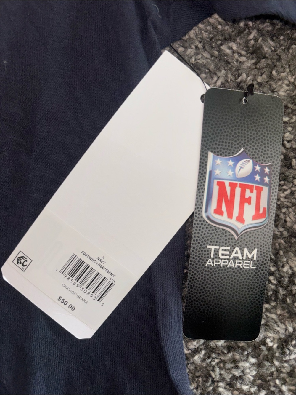 Chicago Bears Navy Football Tee - Picture 3 of 4